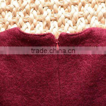 New Arrival Unique Baby Girl Names Images Children Girl Wool Dress With Beautiful Bowknot photo-4