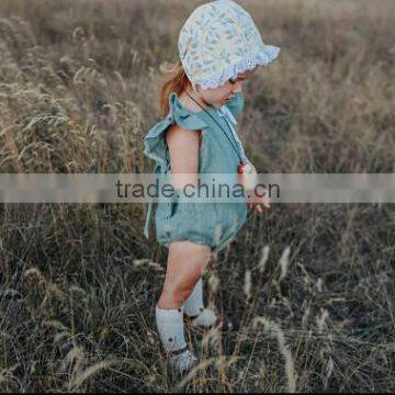 Baby Boutique Wholesale Baby Wear Clothes Best Quality Linen Fabric Baby Romper photo-5