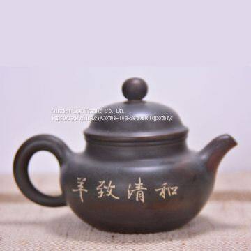 Ceramic Pottery Pure Hand Carving Tea Pot Guanmao Shape Tea Pot photo-3
