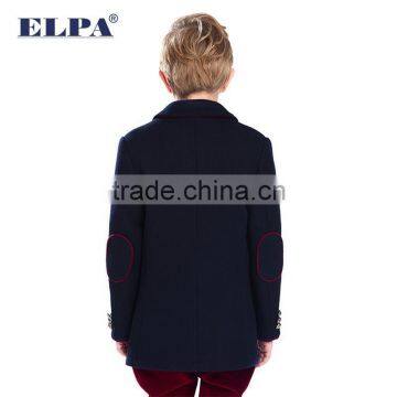 ELPA Wooven Wool Fabric Winter Overcoat Dark Blue Warm Wool Coat for Boy photo-2