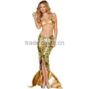 The new flash sequins Split Mermaid evening dress Halloween Costume Wholesale