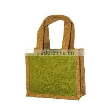 Eco-Friendly Small Two-Toned Jute Gift Bag - Features Jute Self Jute Handles and Comes With Your Logo. photo-5