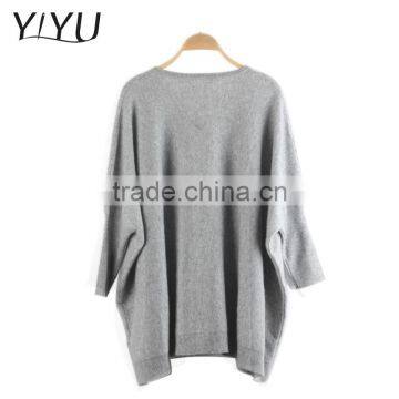 Wholesale Custom Winter Women Comfortable Solid Color v Neck Cashmere Pullover photo-2