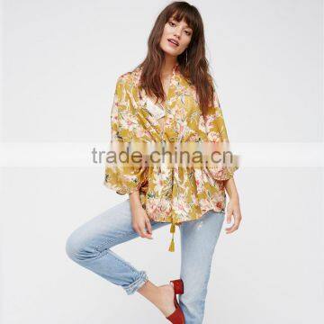 Floral Printed Casual Clothes Ladies Latest Design Kimono photo-4
