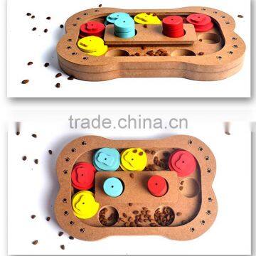 Pet dog puzzle toys bones claw type new wood multi - functional play feeding pet cat toys