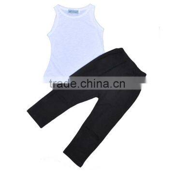 Wholesale new fall black and white baby girls boutique clothing sets