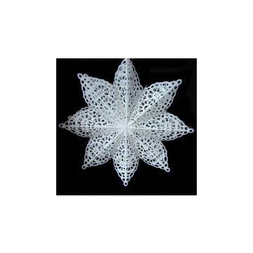 Elegant pattern design Christmas white pendant plastic star lamp wholesale