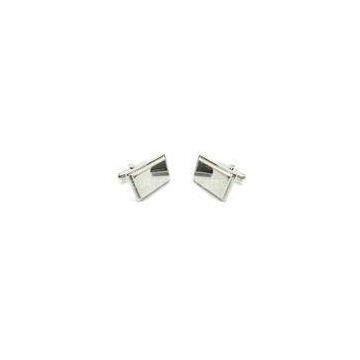 Square White steel Titanium Cufflinks / Epoxy customised cufflinks