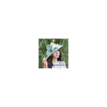 colorful flowers fascinator straw beach hat for Summer / Spring / Autumn