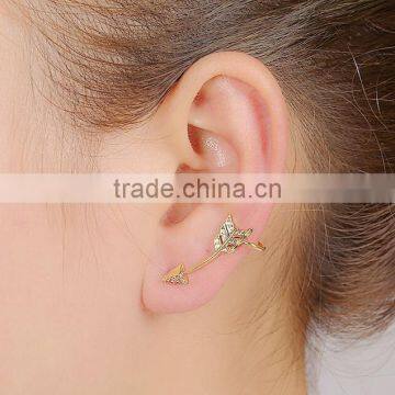 Cupid's Arrow Earrings Cuff Metal Ear Wrap