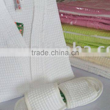 Cotton Waffle Bathrobes And Slippers