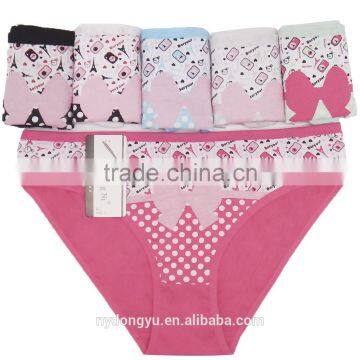 pink black scissors cotton brief panties/yje wholesale plus size sexy cotton breathable underwea panties/mulit color