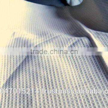 Hand woven cotton waffle fabric