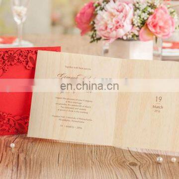 Creative 5280 Chinese Red Flower Laser Cut Wedding Invitation Cards photo-5