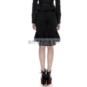Punk Rave Women's Gothic Military Black Striped Fishtail Skirt Y-286 photo-4