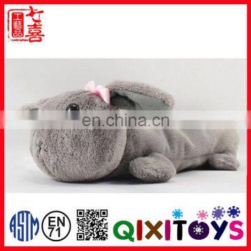 Fancy grey cute soft rabbit pencil bag ,animal shape mini toys pencil case