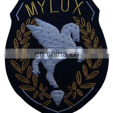 LU hand embroidered bullion badge