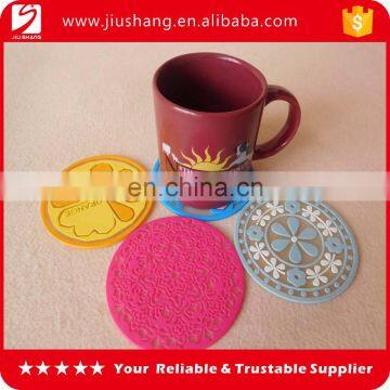 Non-slip coaster pvc tea cup mat with 2D logo