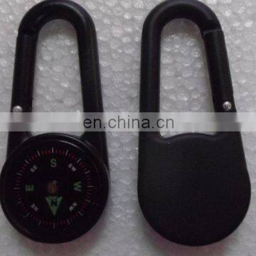 Wholesale and hot selling cheap fashion compass carabiner key chain for promotion gift high quality OEM