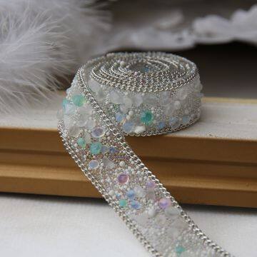 Fashion Design Jewelry Sticker Ribbon Iron on Tape Rhinestone Transfer photo-5