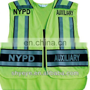 Hi-vis Safety Police vest Roadway workwear uniform reflective clothing