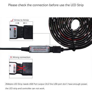 USB LED Strip 5050 RGB 24Key IR Remote / Mini 3Key Controller TV Background Lighting RGB LED Strip IP20 / IP65 photo-4