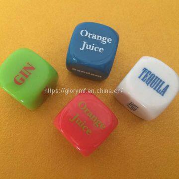 Wholease Heat Printing 16mm Round Corner Plastic Acrylic Dice/board Game Dice photo-4