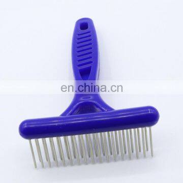 Portable Handle Dog Grooming Brush Double-rowed Teeth Needles Pets Fur Remover Comb photo-6