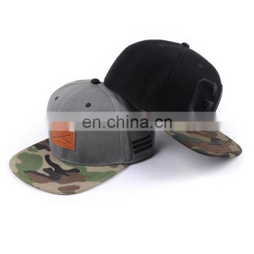 Fashion 6 panel blank camouflage flat brim cap snapback