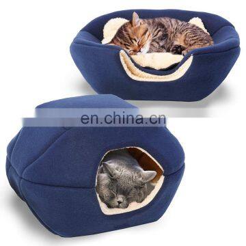 Cat supplies at Cave Cat Bed Small Dog Bed, 2-in-1 foldable soft warm washable pet bed with a pillow.