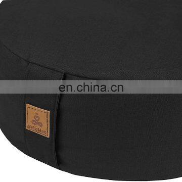 Zafu Buckwheat Meditation Cushion Organic Cotton Cover Kneeling Pillow Yoga Bolster for Women and Men photo-2