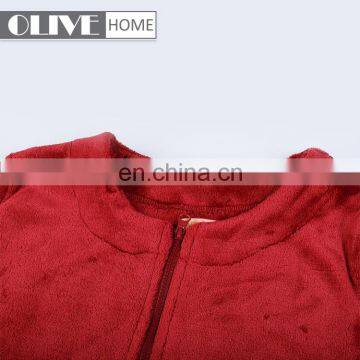 Woman's Fur Trim Cardigan With Long Sleeve Solid Flannel Pyjamas Bathrobe With Zipper photo-4