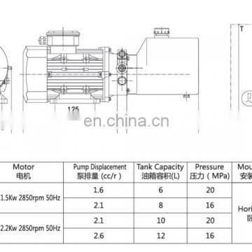 Chinese Supply 220V/380V 1.5KW/ 2.2KW Hydraulic Power Pack Type Hydraulic Pump Station Used on Lift Table photo-2