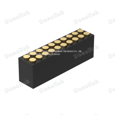 Dnenlink 1.27mm Pitch Dual Row H4.0mm Plane Contact Straight Female Header SMT Type PogoPin Header photo-2