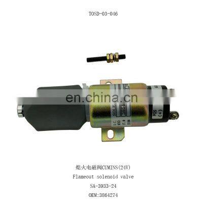 SA-3933-24 3864274 Excavator Electric parts  Shut Off /stop Solenoid valve