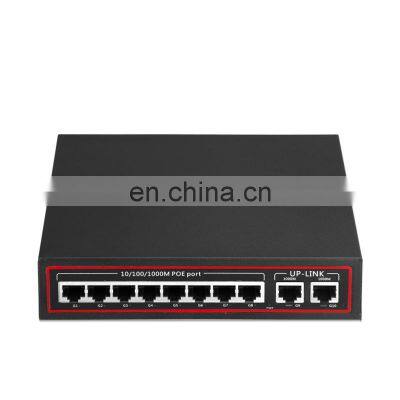 Mini Network Switch 1000M 8 Port POE Switch +2 Port 1000M Network POE Network Switch