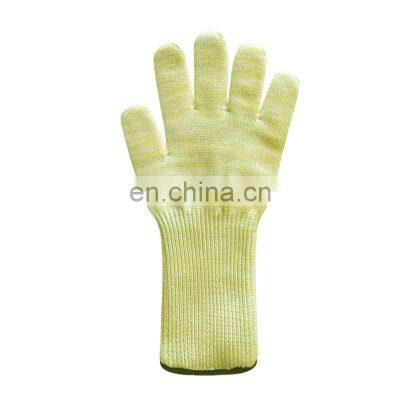 2 Layers Long Aramid 500 degree bbq oven barbecue high temperature heat & cut resistant gloves heat resistance cotton 38cm