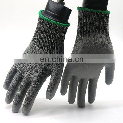 HPPE Outdoor Construction Glass Cutting Proof Garden Handling PU palm Safety Grip Working Anti Cut Gloves