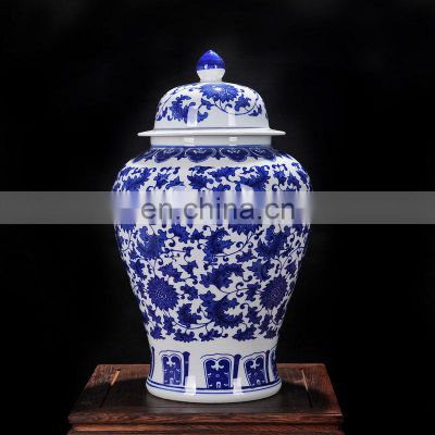 H54cm Chinese Blue And White Ceramic Porcelain Antique Large Ginger Jars