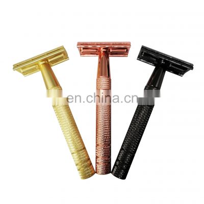 Strong and light type zinc alloy head wholesale safety razor with aluminum alloy handle