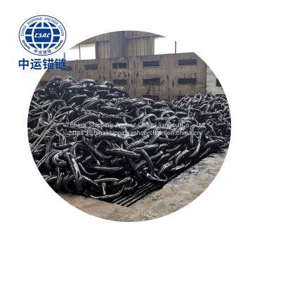 68mm Black Painted floating wind power platform  studless link anchor chain