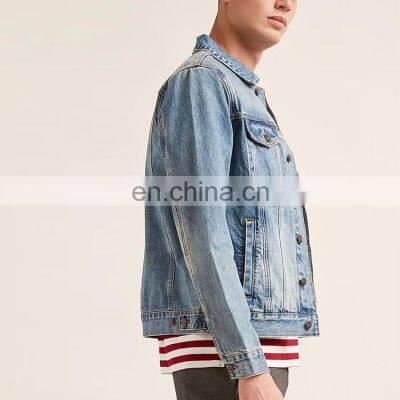 Wholesale China Suppliers New Design European Style Bomber Custom Denim Jacket For Men photo-2