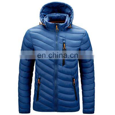 Male hot sale down jacket custom logo men's overcat down jacket thick hooded winter jacket plus size bubble coat