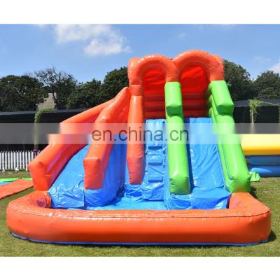 Customized amusement water park with slide for kids inflatable slide pool