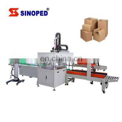 Beverage Packaging Line Bottle Box Case Erector And Packer Sealer Pick Up Place Type Carton Packing Line