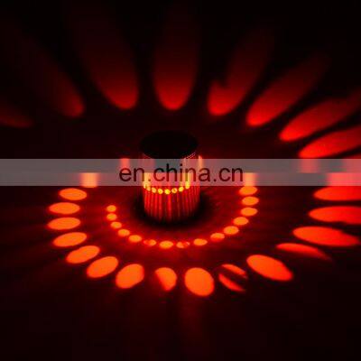 Dropshipping RGB Spiral LED Wall Light Ceiling Lamp 3W Hole Colorful Surface Install LED Wall Lamp Light Luminaire