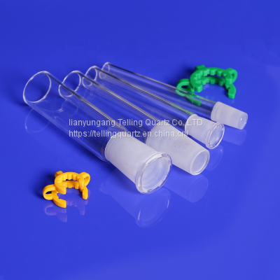 Male and Female Frosted Joint Quartz Glass Joint Tubes With Free Clip photo-3