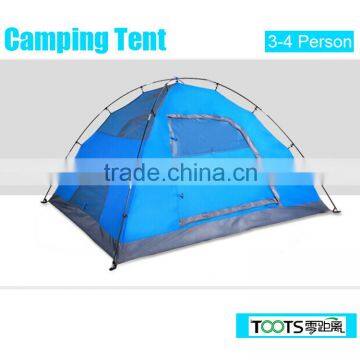 TOOTS 3-4 Person Double Layer Polyester Family Camping Tent With Fiberglass Pole