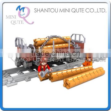 Mini Qute DIY intellect train rail track Transport vehicle action figure plastic building block model educational toy NO.25413