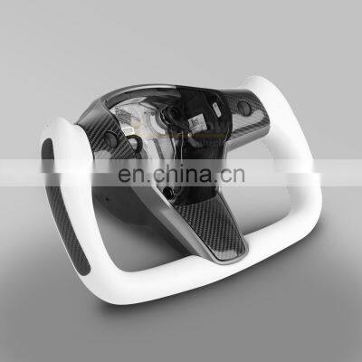 Cheap Race Led Performance Steering Wheels Kit OEM Carbon Fiber Classic Heated Yoke Car Steering Wheel For Tesla Model 3/Y photo-4